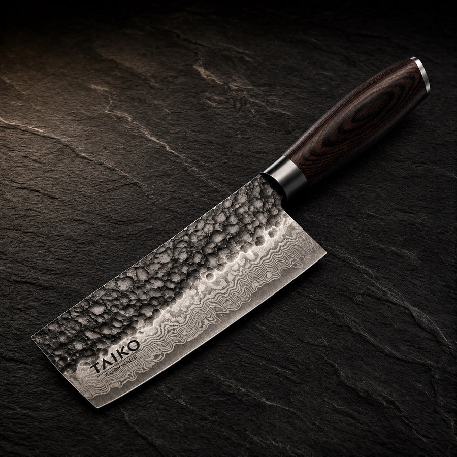 Sakura Edge Precision Chef Knife-  7.1 inch (18 cm) on a dark slate background