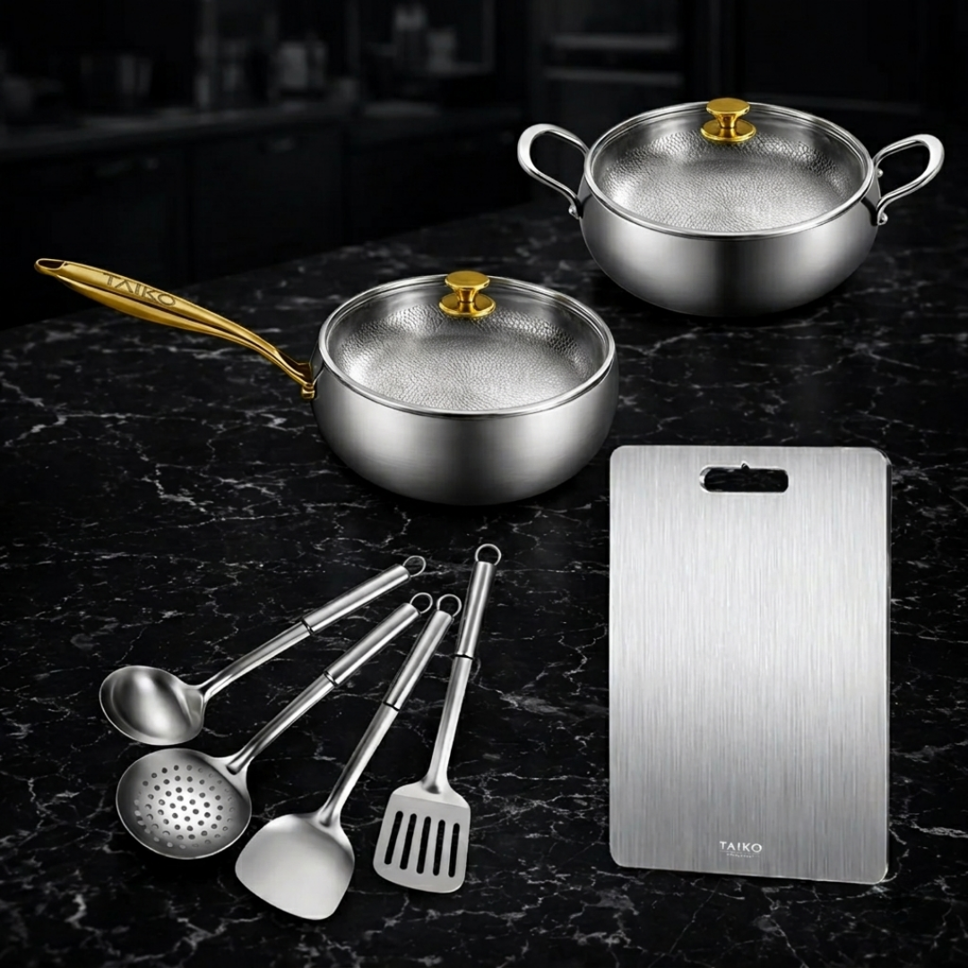 Chef’s Choice Pro Bundle – 2 Pans, Utensils & Chopping Board – Taiko ...
