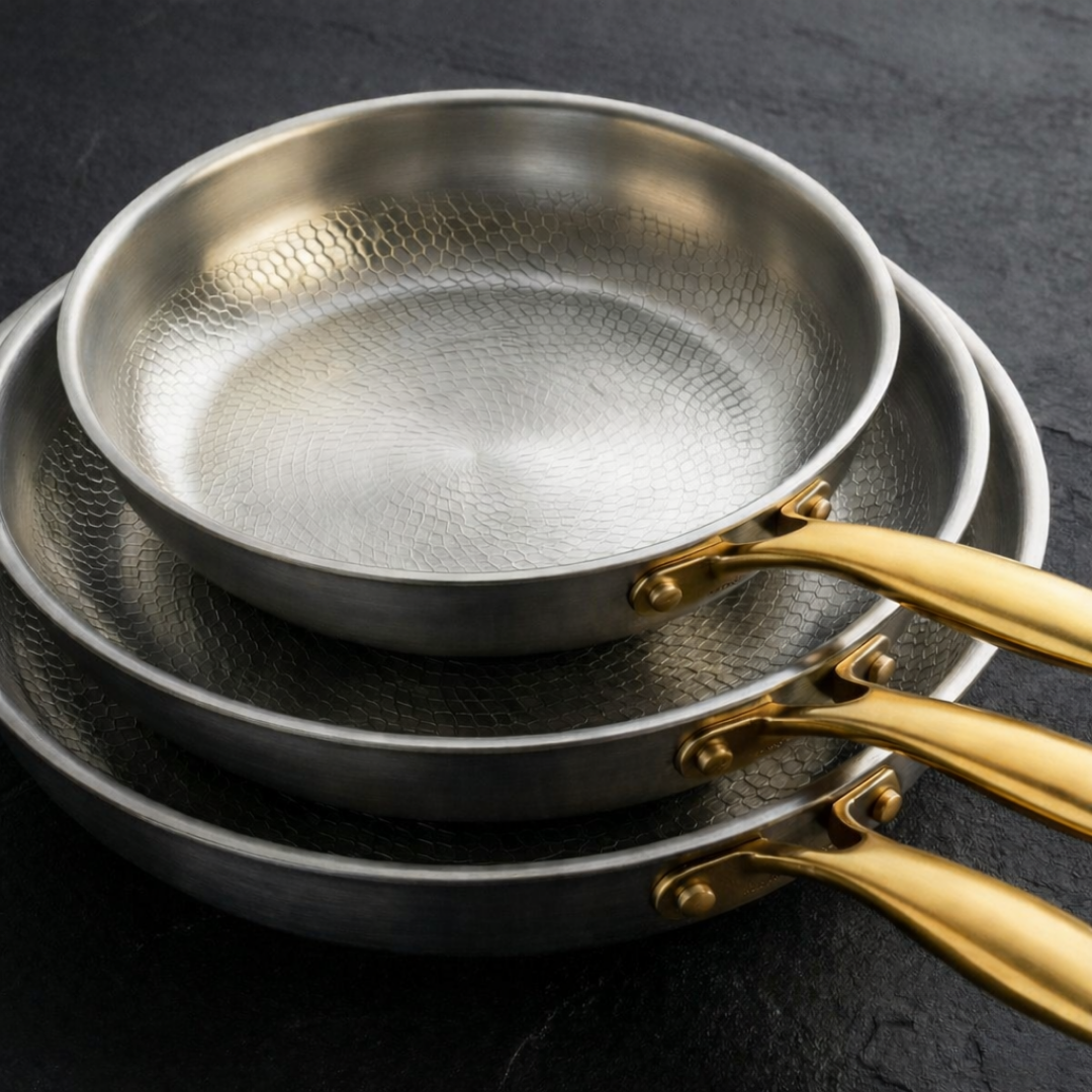 Pure Safe Titanium HammerCraft Pan Set (3-Piece Set) – Taiko Cookware