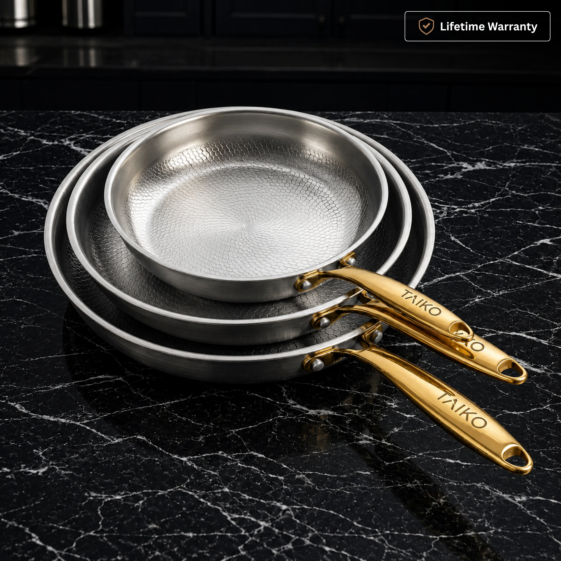 Pure Safe Titanium HammerCraft Pan Set (3-Piece Set) – Taiko Cookware