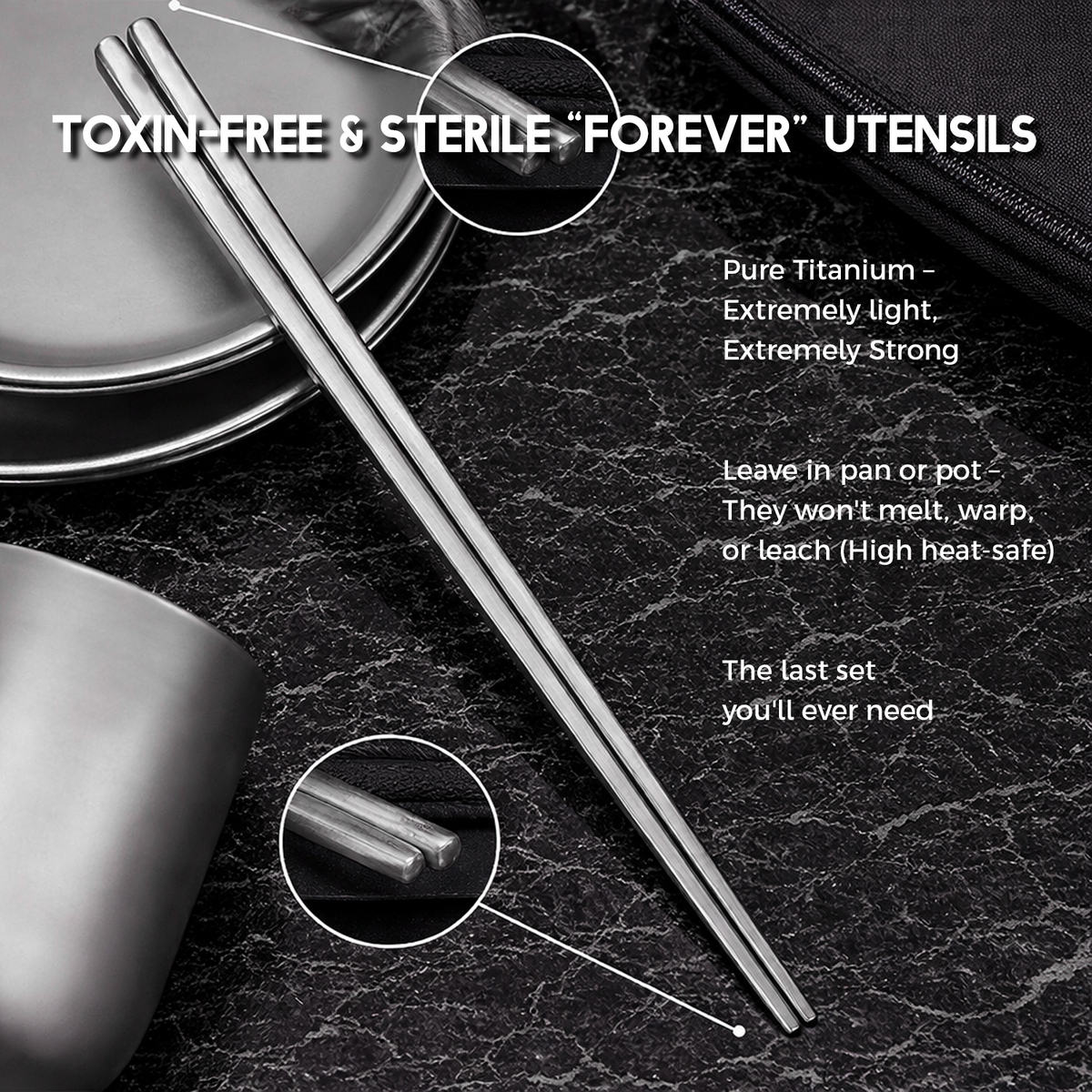 Titanium SafeCook Chopsticks (Set of 2)