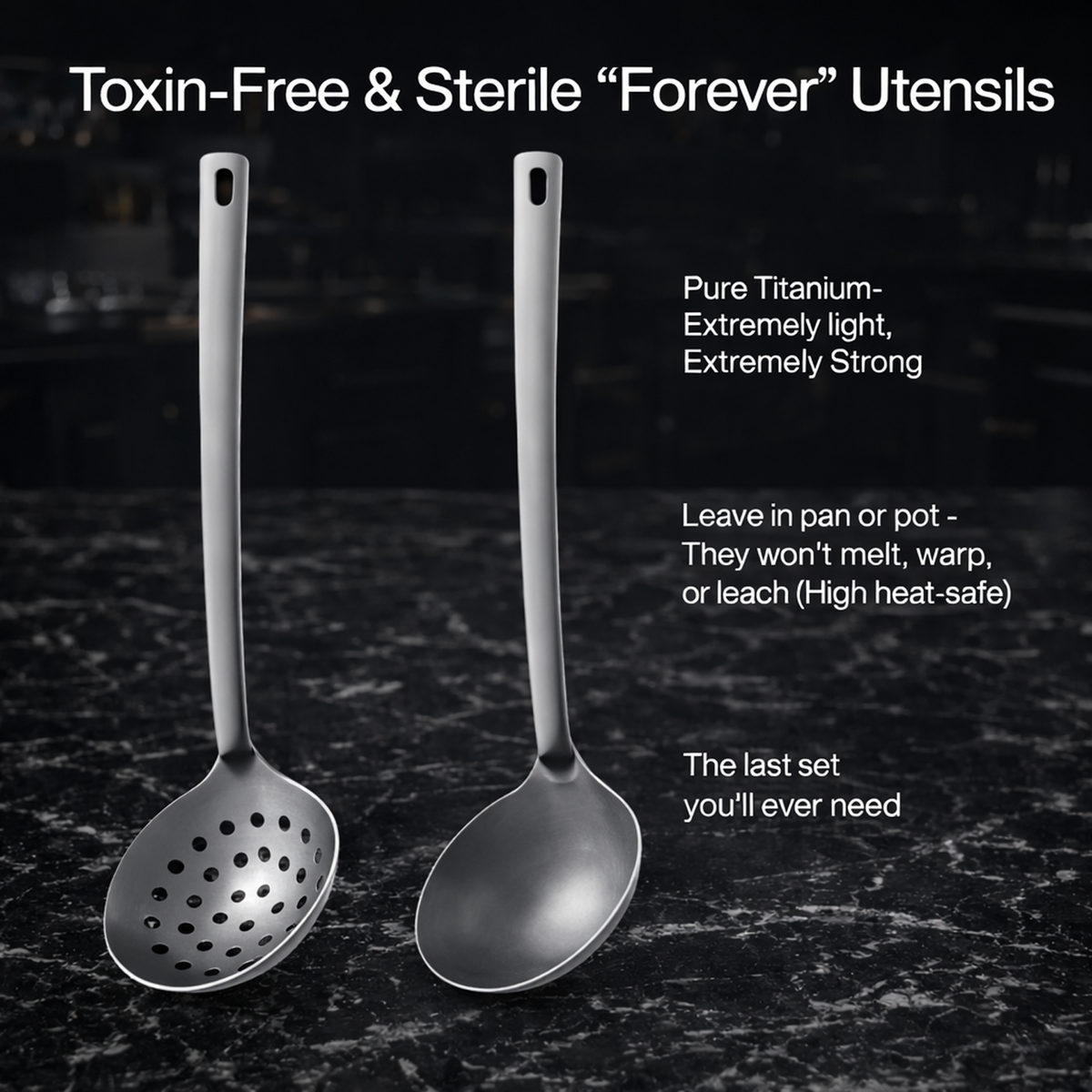 Titanium Durable Soup Spoons Set